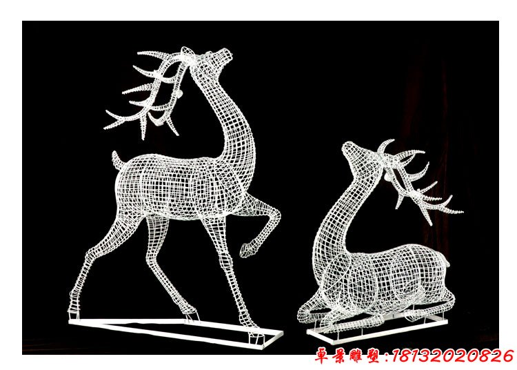发光镂空梅花鹿景观雕塑 (4)