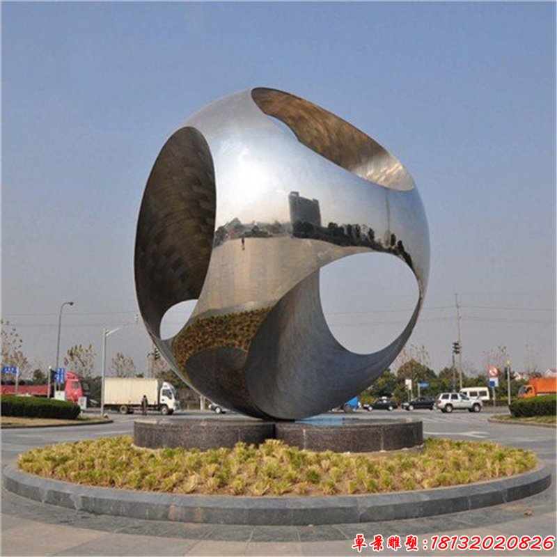 广场抽象镂空球景观雕塑