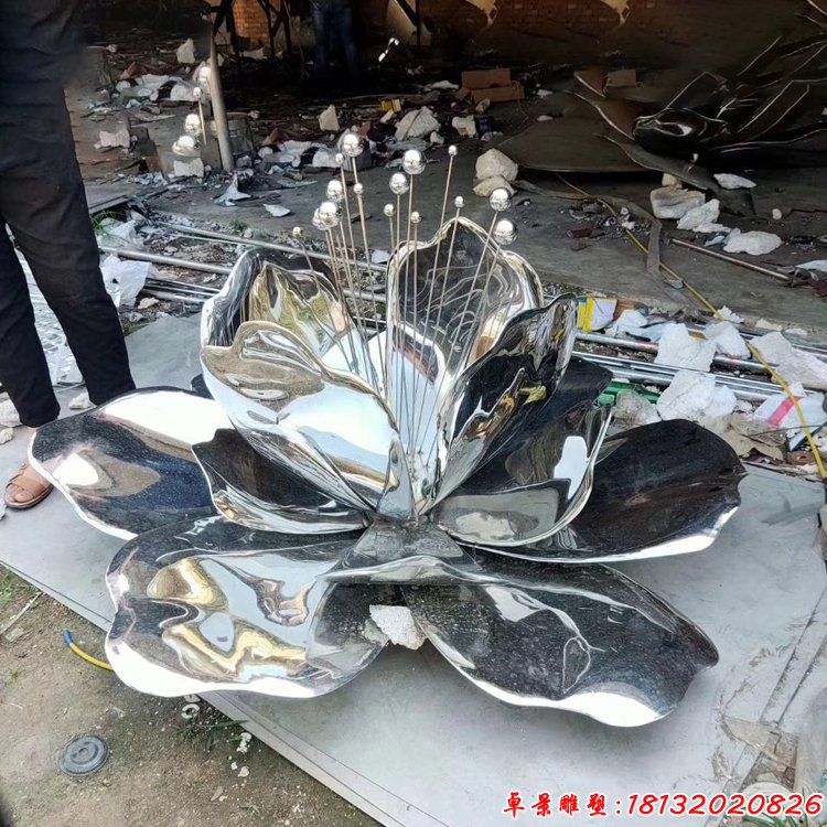 金属荷花不锈钢雕塑 (2)