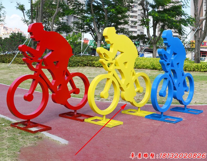 竞技自行车不锈钢人物雕塑 (4)