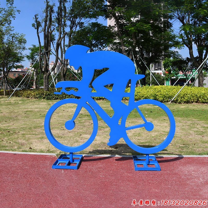 竞技自行车不锈钢人物雕塑 (1)