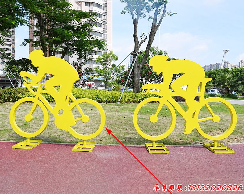 竞技自行车不锈钢人物雕塑 (6)
