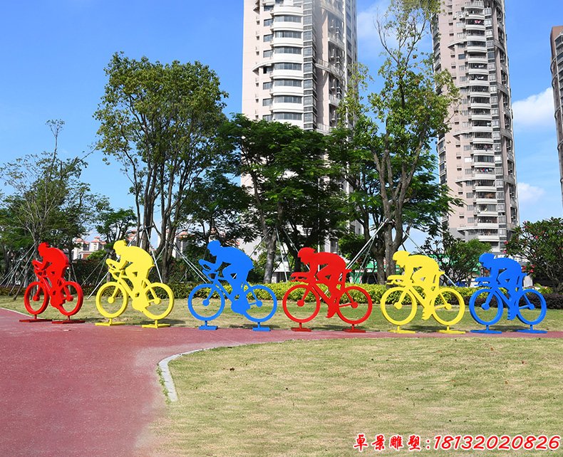 竞技自行车不锈钢人物雕塑 (9)