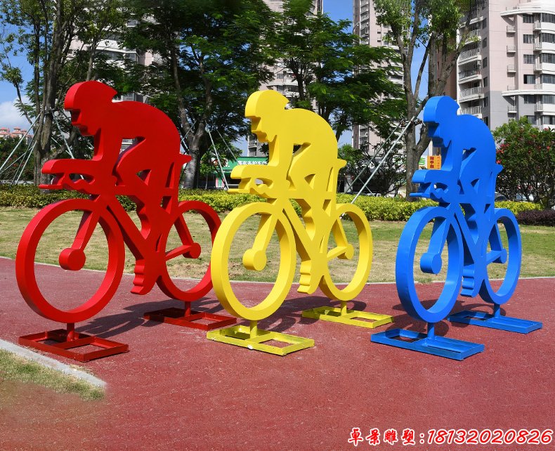 竞技自行车不锈钢人物雕塑 (8)