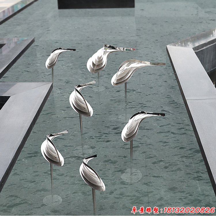 酒店装饰不锈钢鱼雕塑 (4)