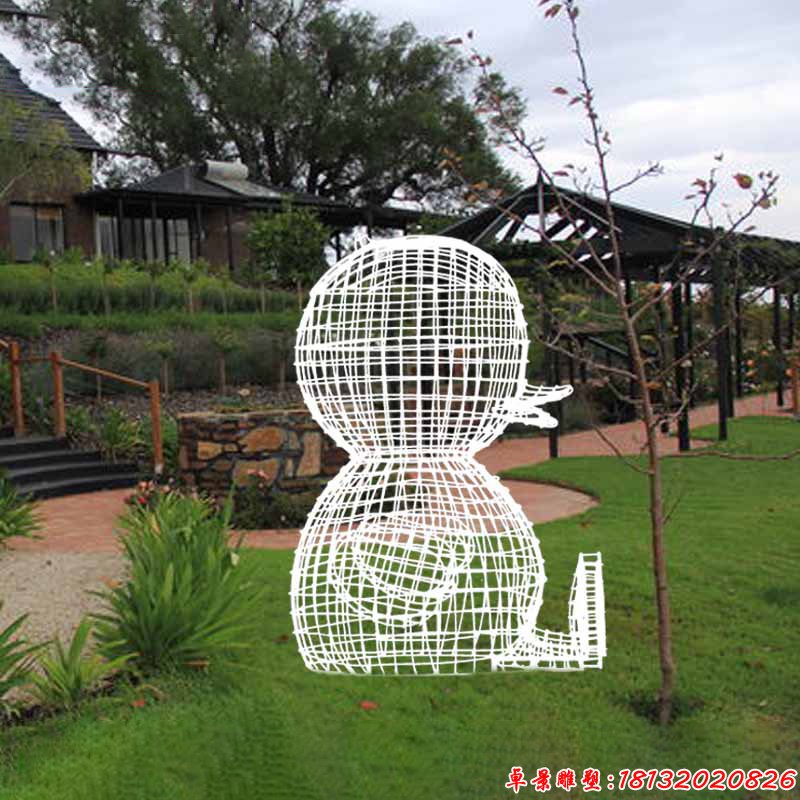 镂空不锈钢鸭子雕塑 (1)