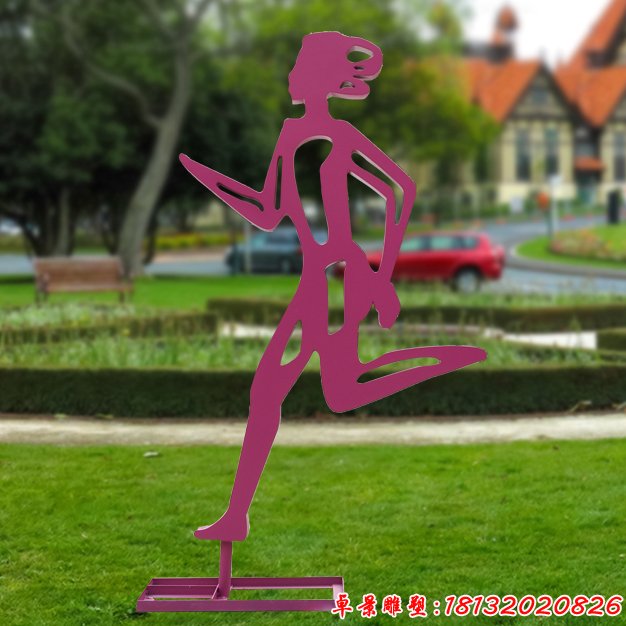 镂空健跑抽象女人雕塑 (3)