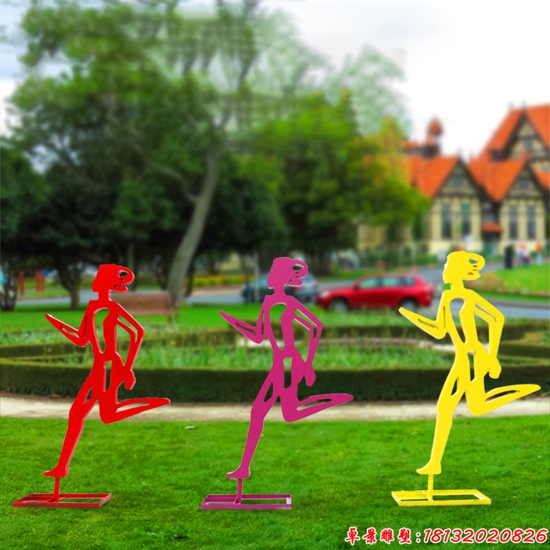 镂空健跑抽象女人雕塑 (4)