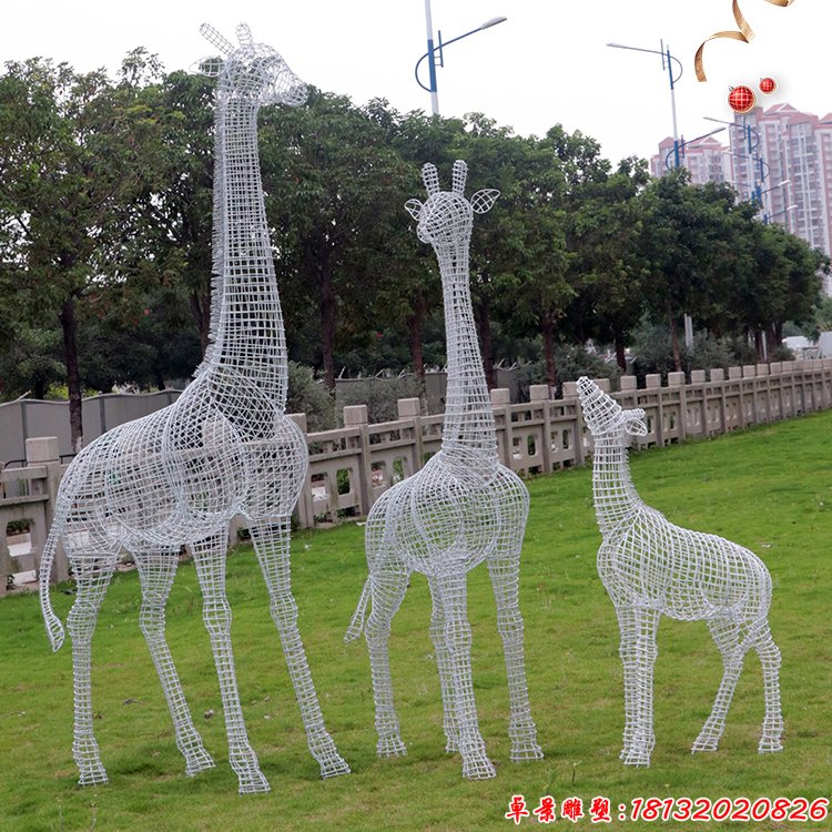 镂空长颈鹿雕塑 (2)