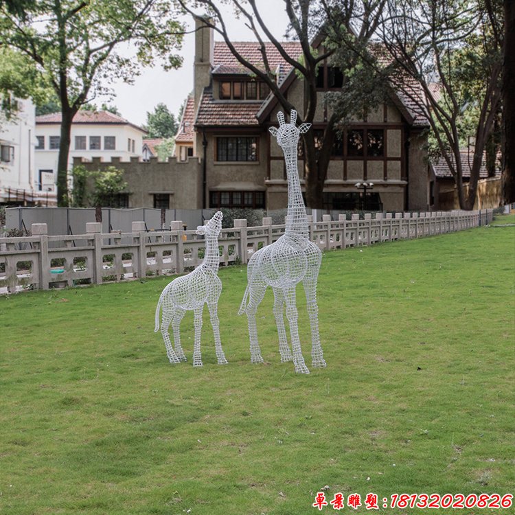 镂空长颈鹿雕塑 (5)