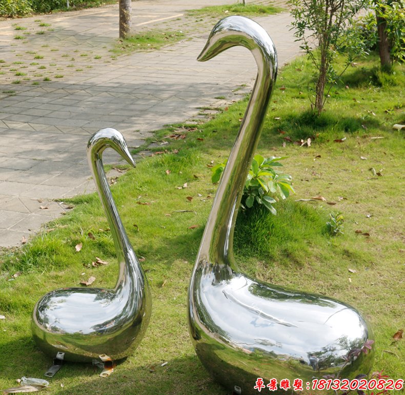 天鹅抽象不锈钢雕塑 (3)
