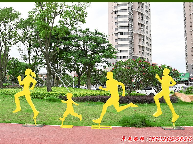 不锈钢运动健跑人物雕塑
