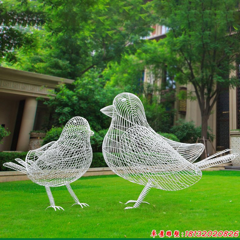 小鸟镂空不锈钢雕塑 (5)