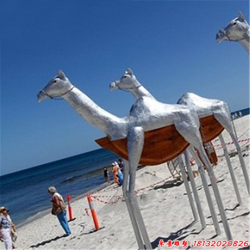城市不锈钢抽象骆驼造型雕塑