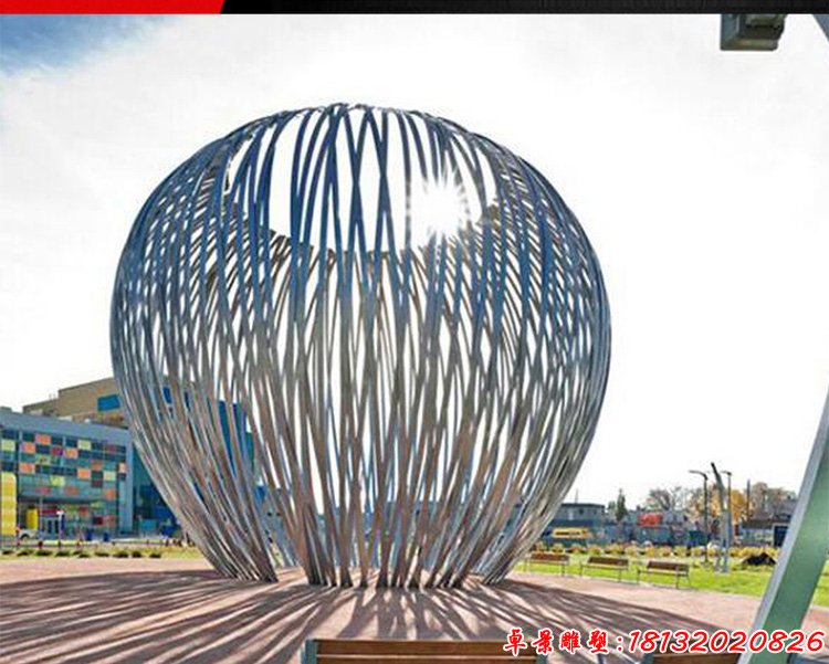 城市大型不锈钢交叉造型雕塑