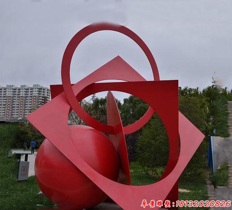 公园不锈钢圆环球体雕塑
