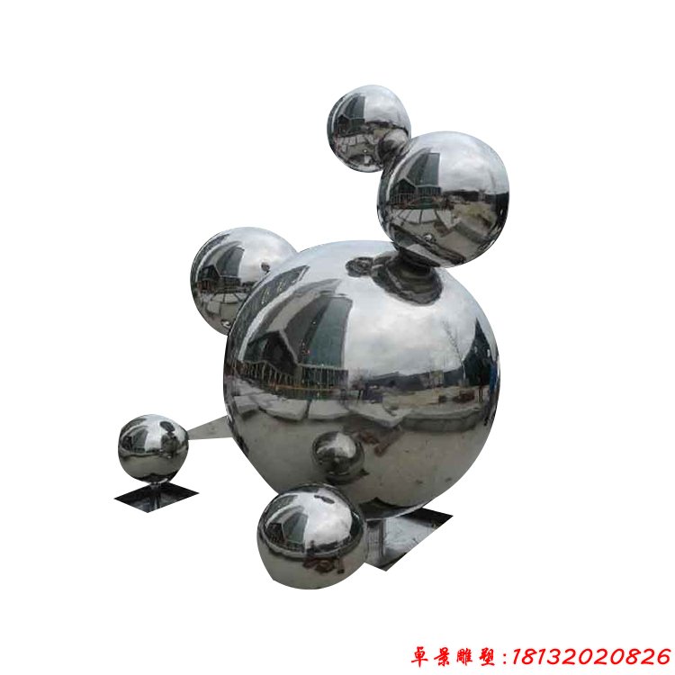 广场不锈钢镜面圆球雕塑