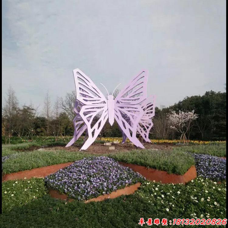 景区不锈钢抽象蝴蝶造型雕塑
