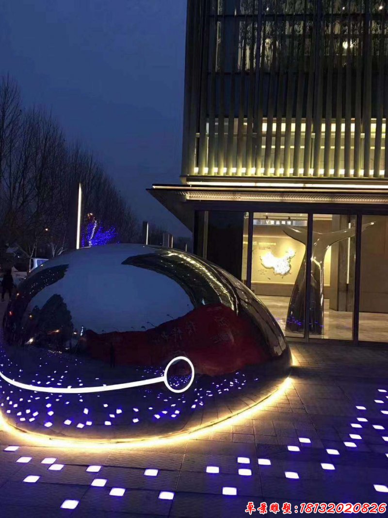 城市不锈钢抽象鲸鱼造型雕塑