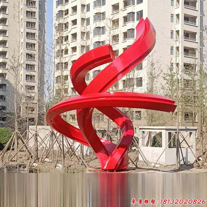 公园不锈钢抽象彩带飞扬造型雕塑