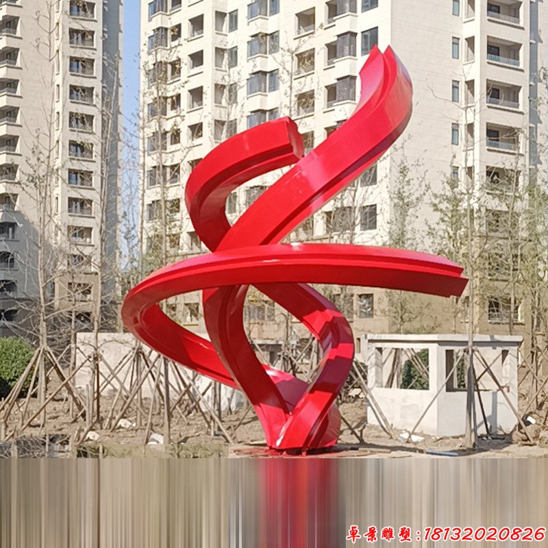 公园不锈钢抽象彩带飞扬造型雕塑