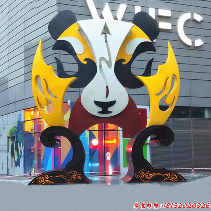 公园不锈钢抽象脸谱雕塑(2)