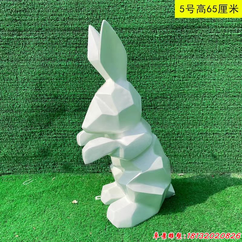 公园不锈钢抽象兔子摆件雕塑（2）