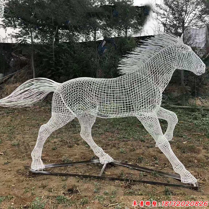 公园不锈钢镂空马雕塑（2）