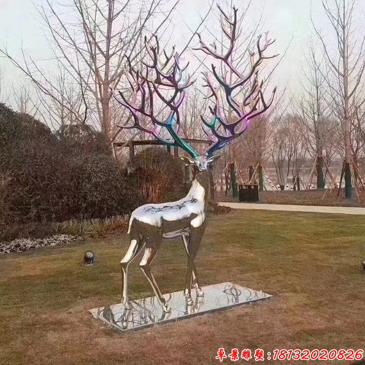 公园不锈钢树枝鹿雕塑