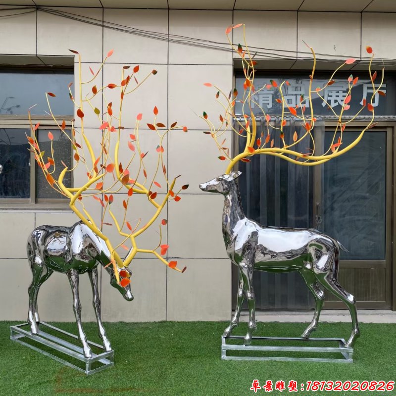 公园不锈钢树枝鹿造型雕塑（2）