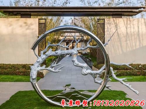 公园不锈钢圆环树枝雕塑（5）