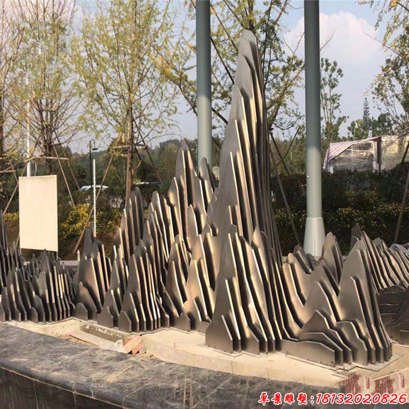 园林不锈钢抽象假山雕塑(1)