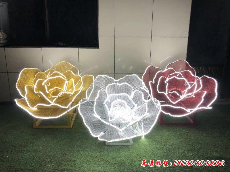 镂空不锈钢玫瑰花雕塑 (2)