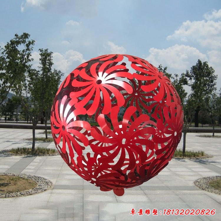 镂空球彩色不锈钢雕塑