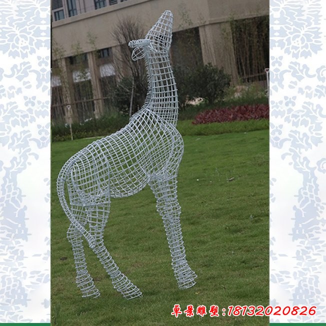 镂空长颈鹿雕塑 (3)