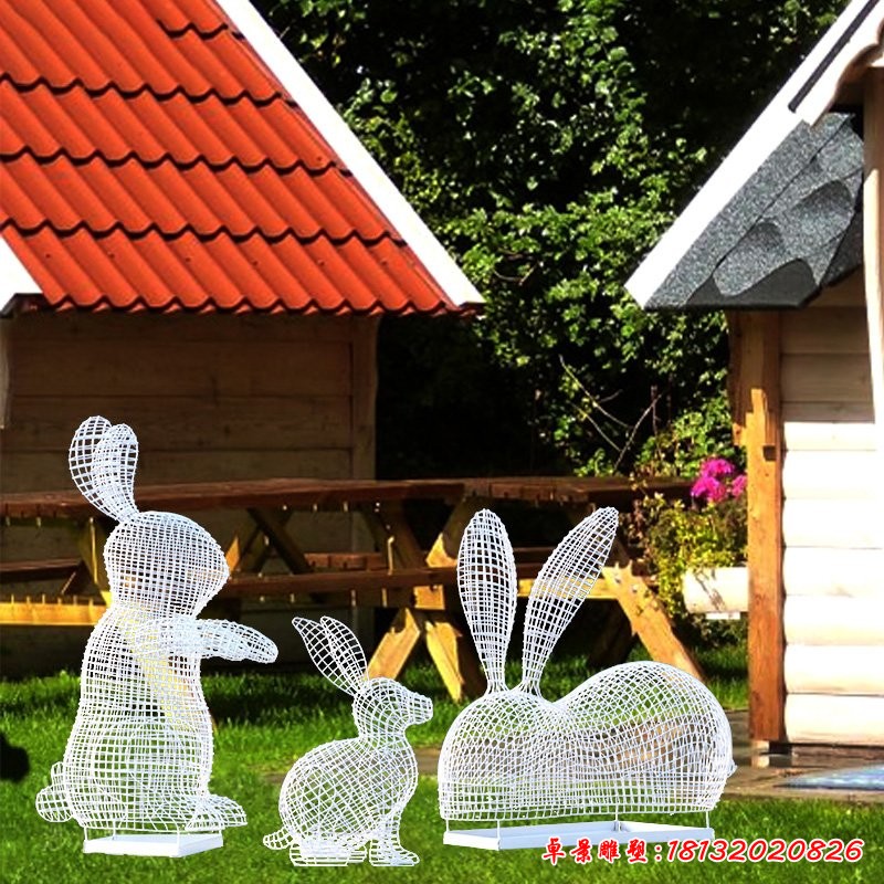 园林镂空兔子雕塑 (1)
