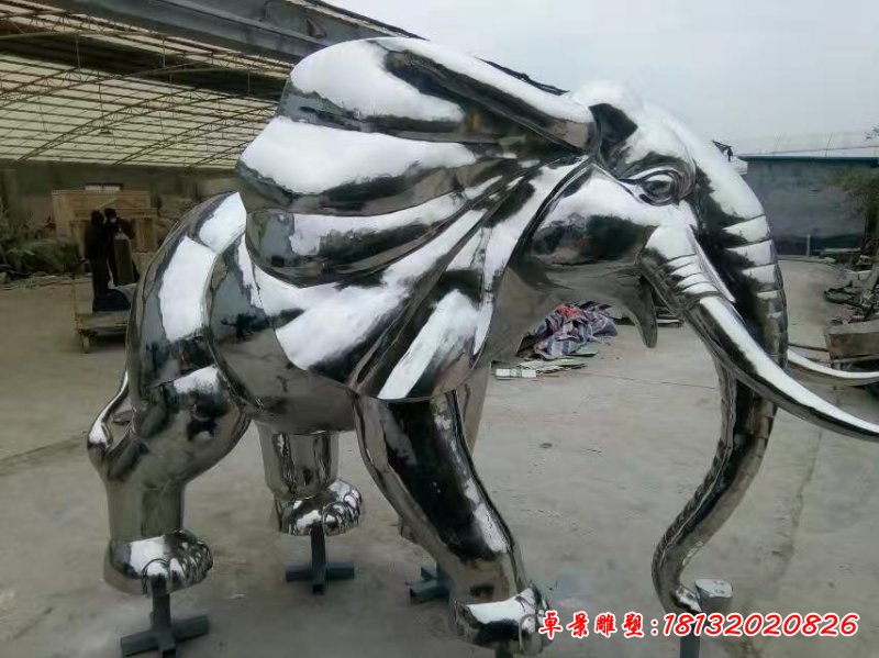 不锈钢大象雕塑大型动物摆件厂家定做48265840
