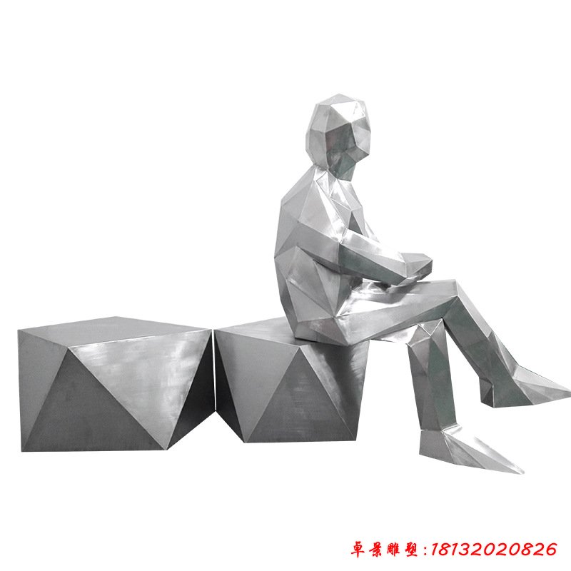 不锈钢抽象人物摆件雕塑