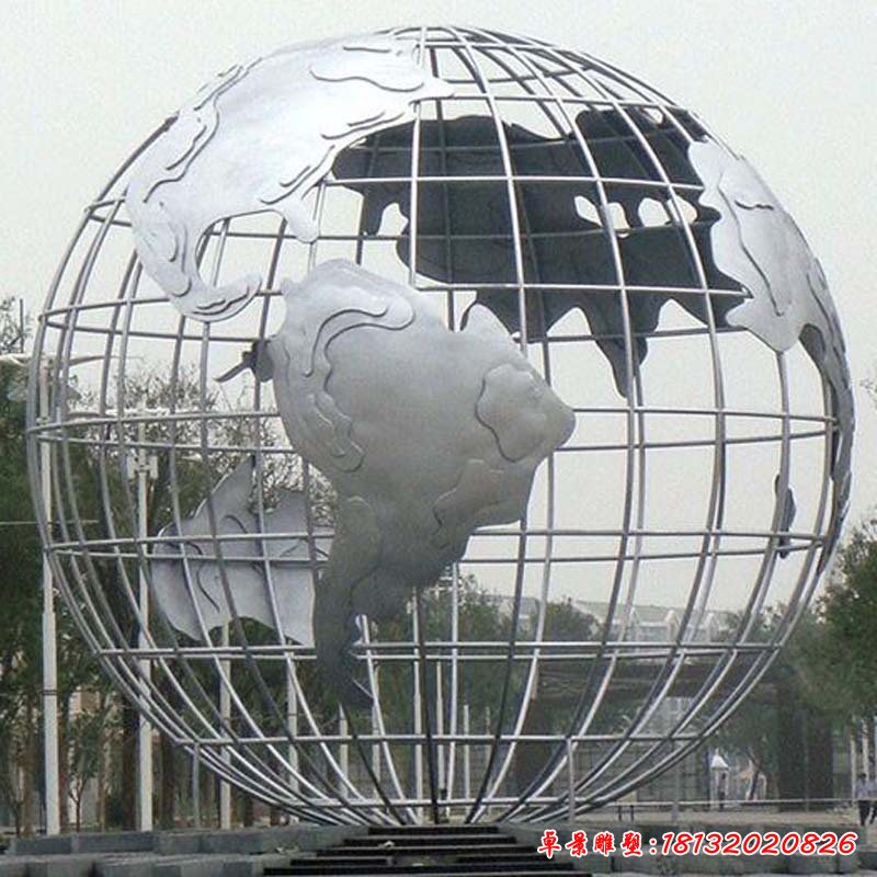 不锈钢大型地球雕塑 (1)