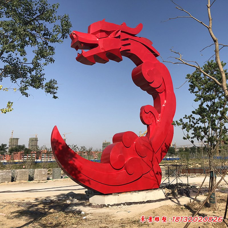 不锈钢龙像雕塑