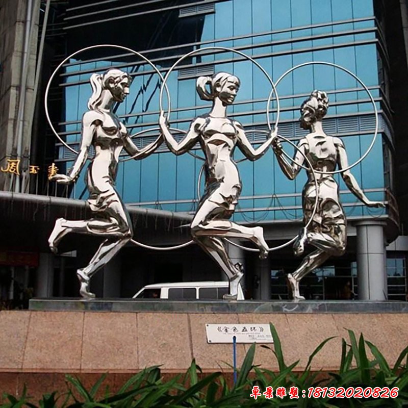 不锈钢跳舞美女 广场人物雕塑