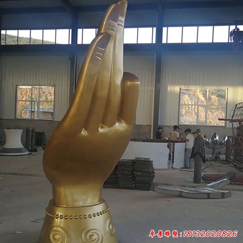 不锈钢手指 公园景观雕塑