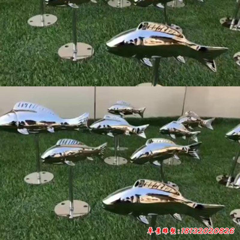 不锈钢镜面鱼景观雕塑