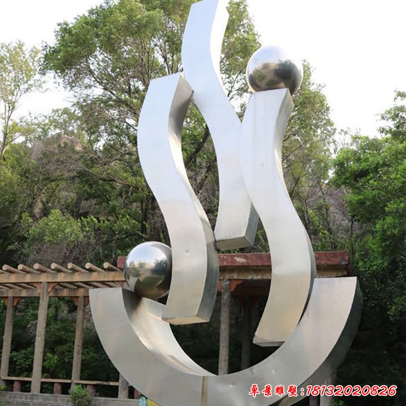 不锈钢s型飘带 小区景观雕塑