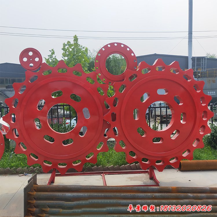 企业不锈钢抽象齿轮雕塑 (3)