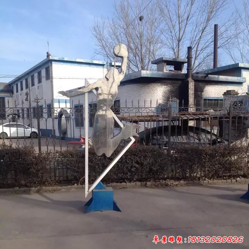 不锈钢打高尔夫球雕塑,广场不锈钢运动雕塑 (1)