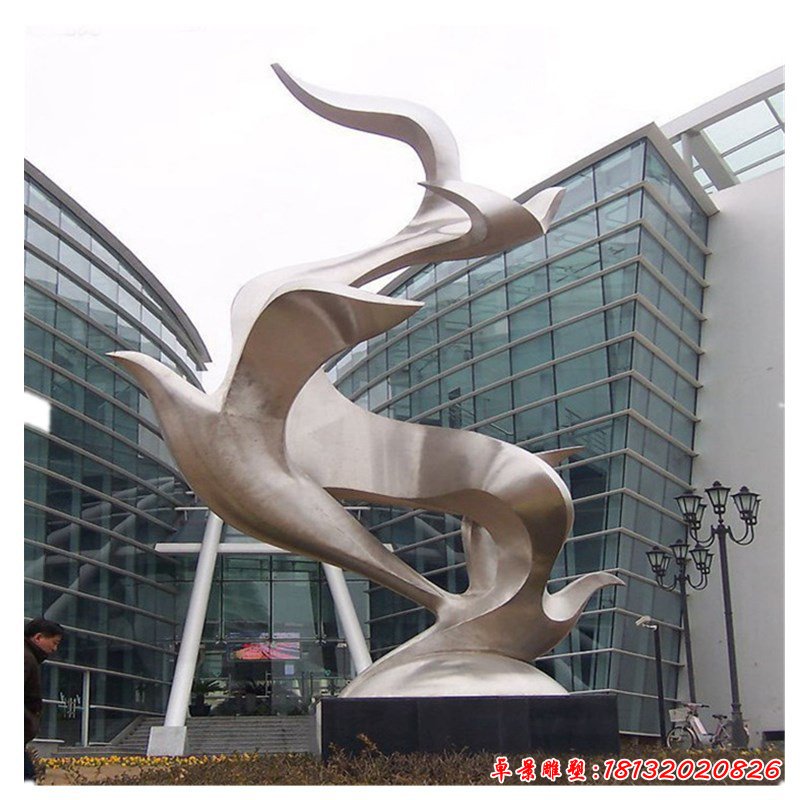 不锈钢抽象大雁雕塑 (2)