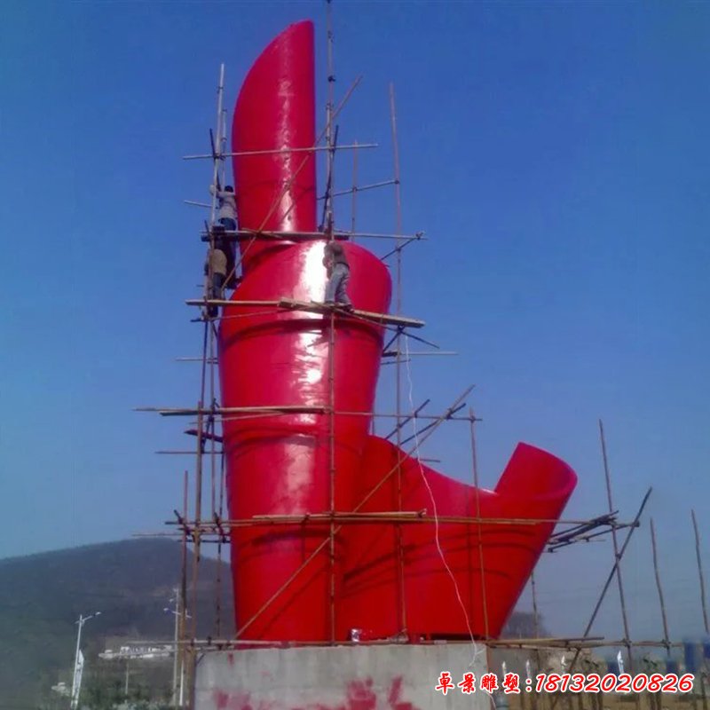 不锈钢火炬雕塑,不锈钢彩带雕塑,广场不锈钢雕塑 (2)