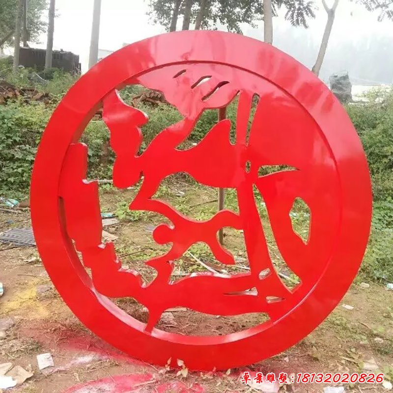 不锈钢剪纸雕塑,公园不锈钢雕塑 (7)