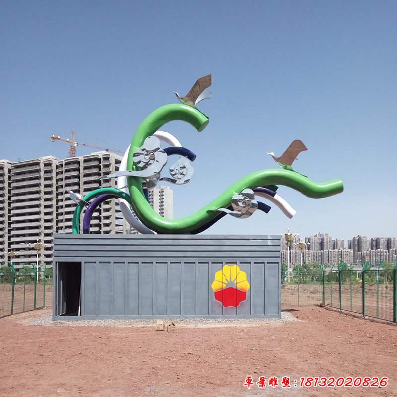 不锈钢祥云雕塑,不锈钢飞翔雕塑,广场雕塑 (3)